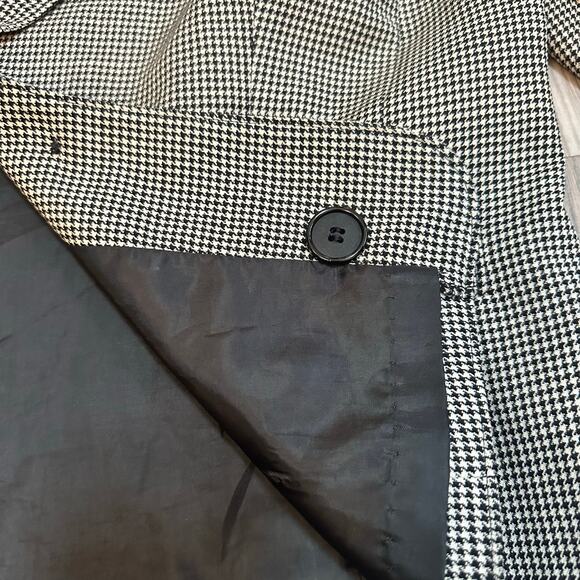 Vintage Pendleton Houndstooth Blazer Women’s Size 14 Black White Tapered Back - Picture 9 of 10